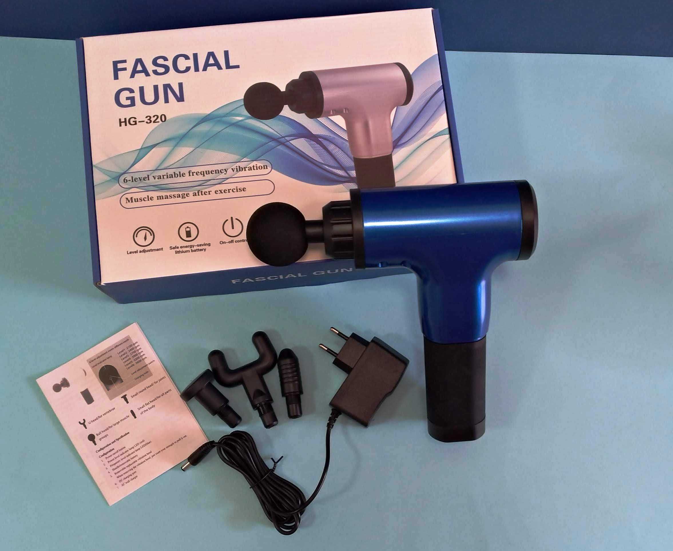 Fascial Gun  HG-320 Портативный массажер для тела 4 насадки