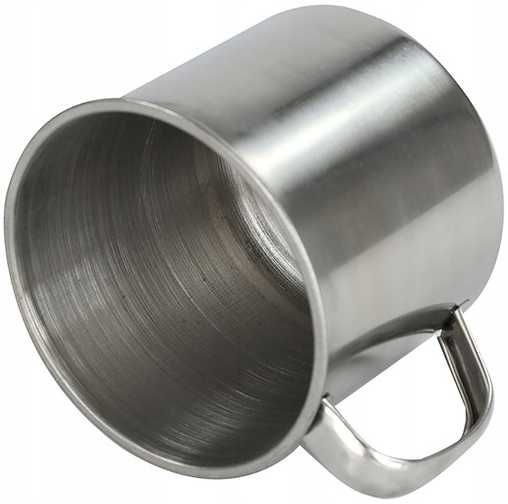 NOWY ⇒ Kubek Stalowy Turystyczny 800 ml Z Uchwytem Survival Kemping