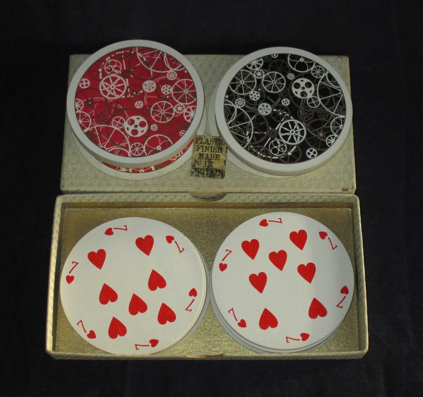 Baralho de Cartas Waddington circular playing cards Rondo anos 60