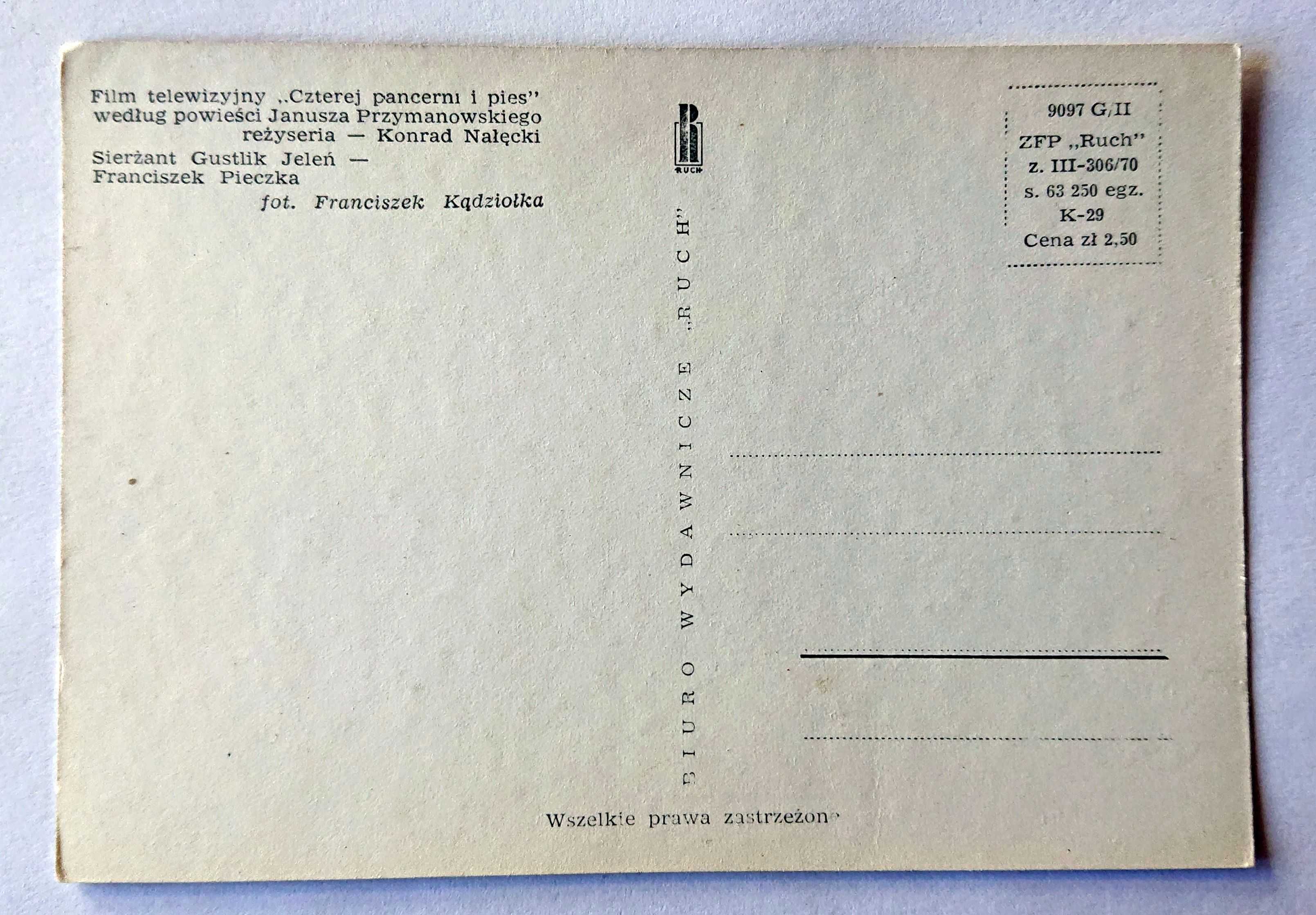 Kartka pocztowa - Czterej pancerni i pies - RUCH czysta - 1970 - Nr 50