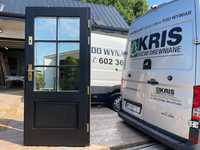Drzwi drewniane zewnętrzne amerykańskie czarne CZYSTE POWIETRZE Kris