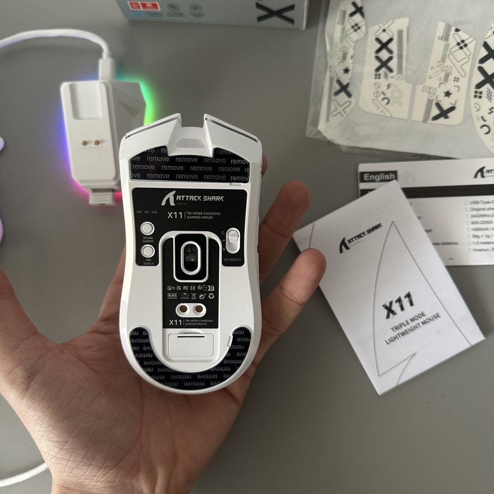 ‼️Безпровідна ігрова мишка Attack shark x11  (2,4\Bluetooth\USB) NEW‼️