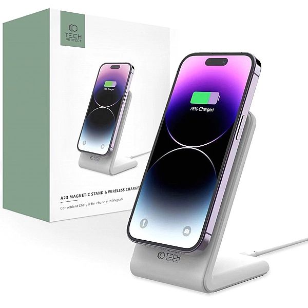 Tech-Protect Qi15W-A23 Magnetic Magsafe Wireless Charger White