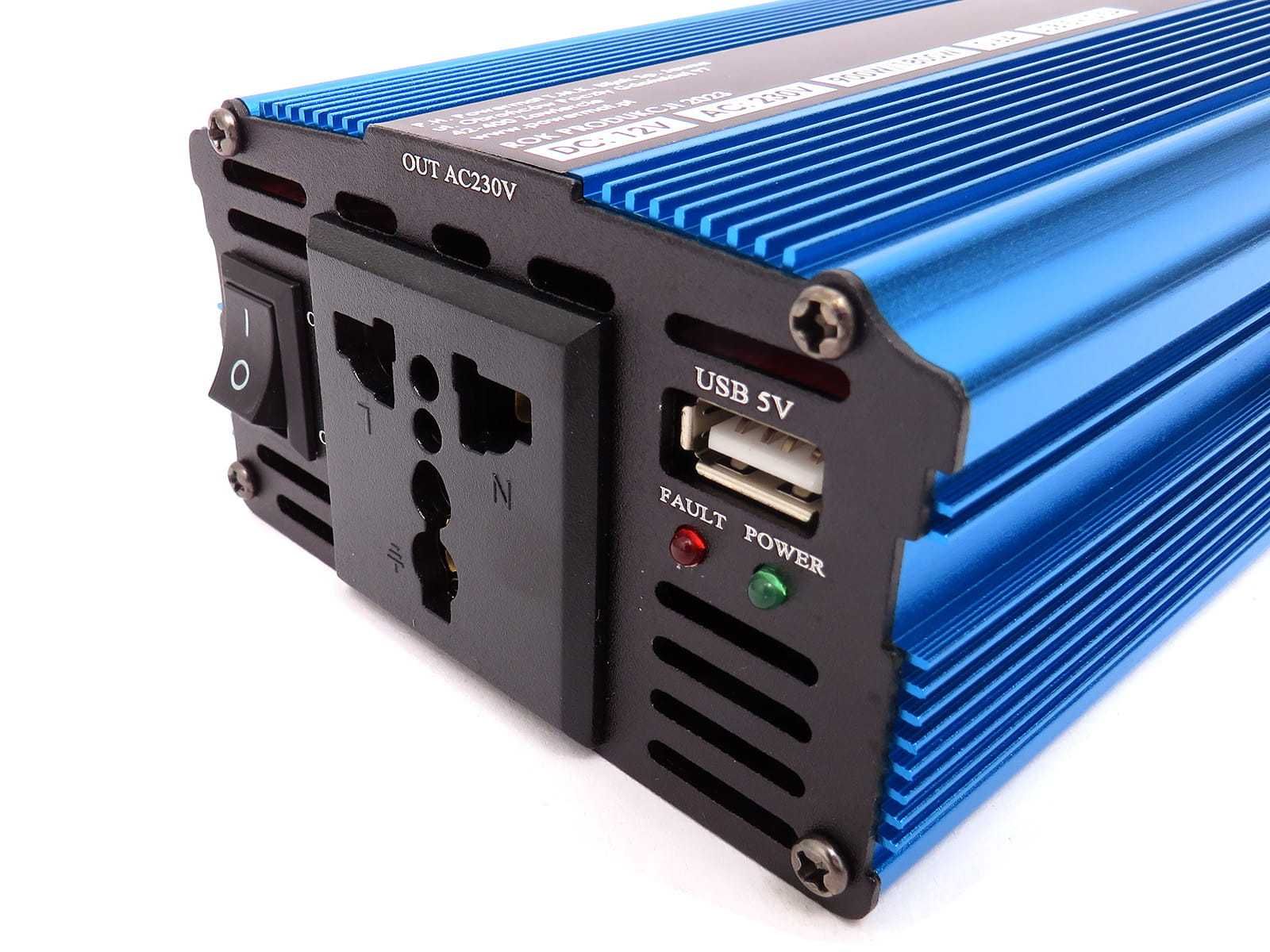 POWERMAT Przetwornica Napięcia Samochodowa 12v 230v 1800w PM-PN-1800S