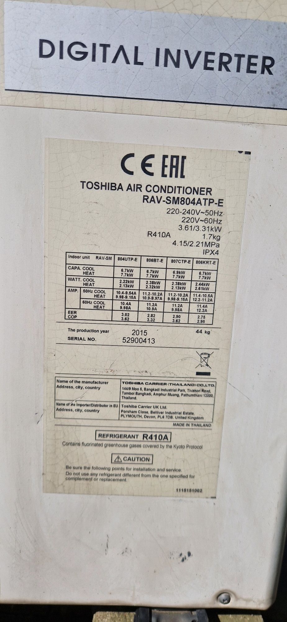 Pompa ciepla z klimatyzatora toshiba