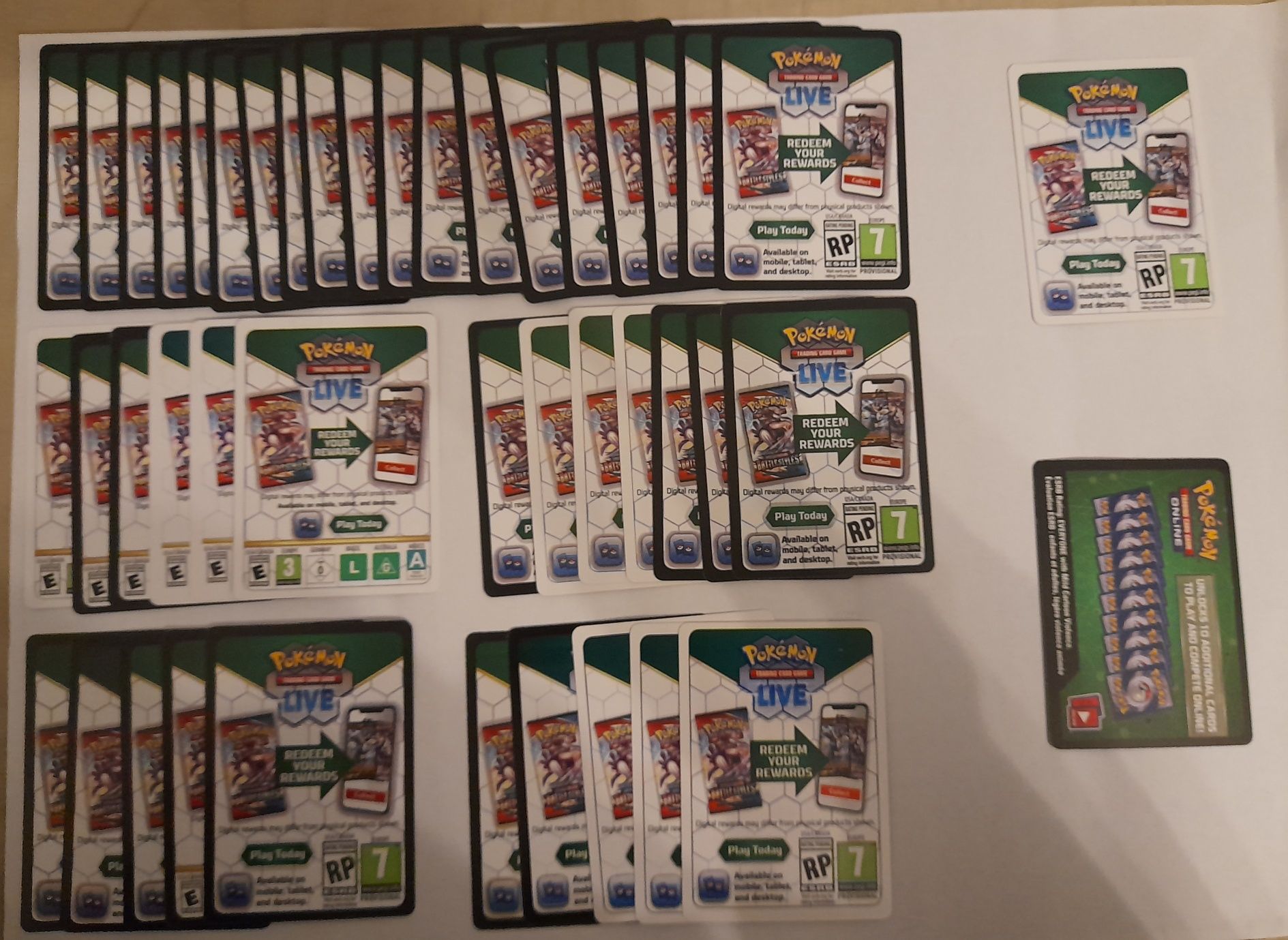 44 kody do pokemon tcgo - różne serie