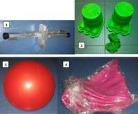 Material Circense: Andas; Bolas equil; Aros; Devil Stick; Bolas malab.