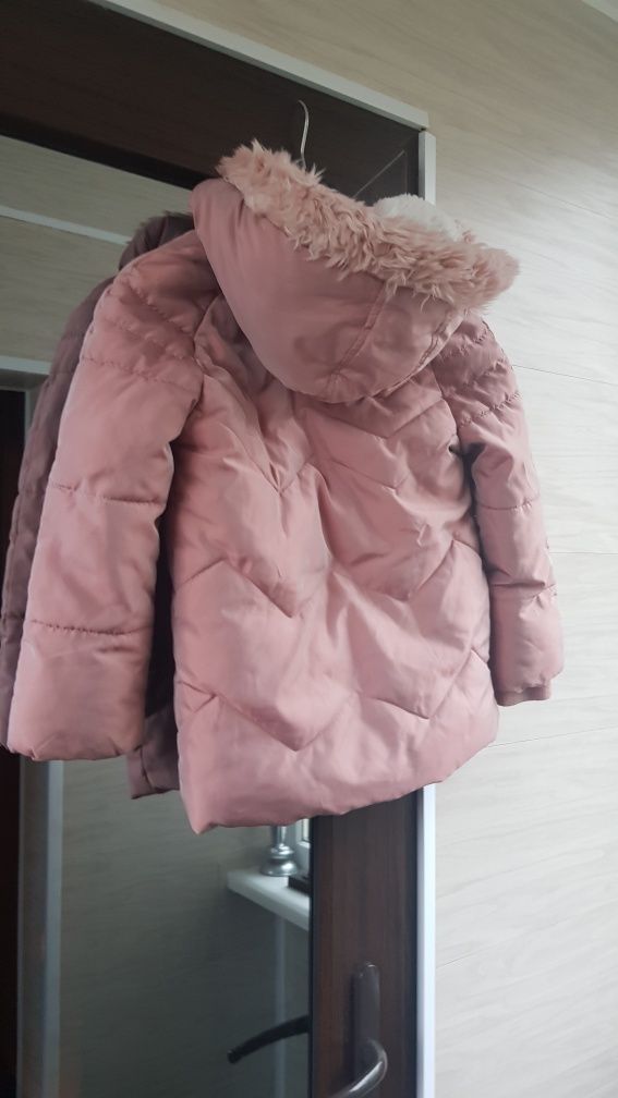 Зимний пуховик 6-7 лет, пальто, демисезон, курточка, пудра