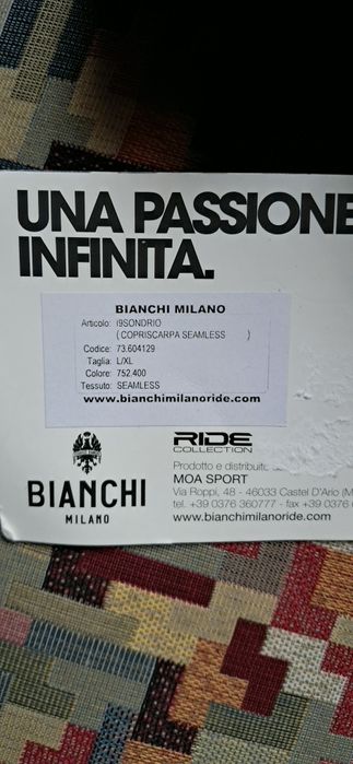 Ochraniacze na buty kolarskie rowerowe Bianchi Milano  rozm.L/XL