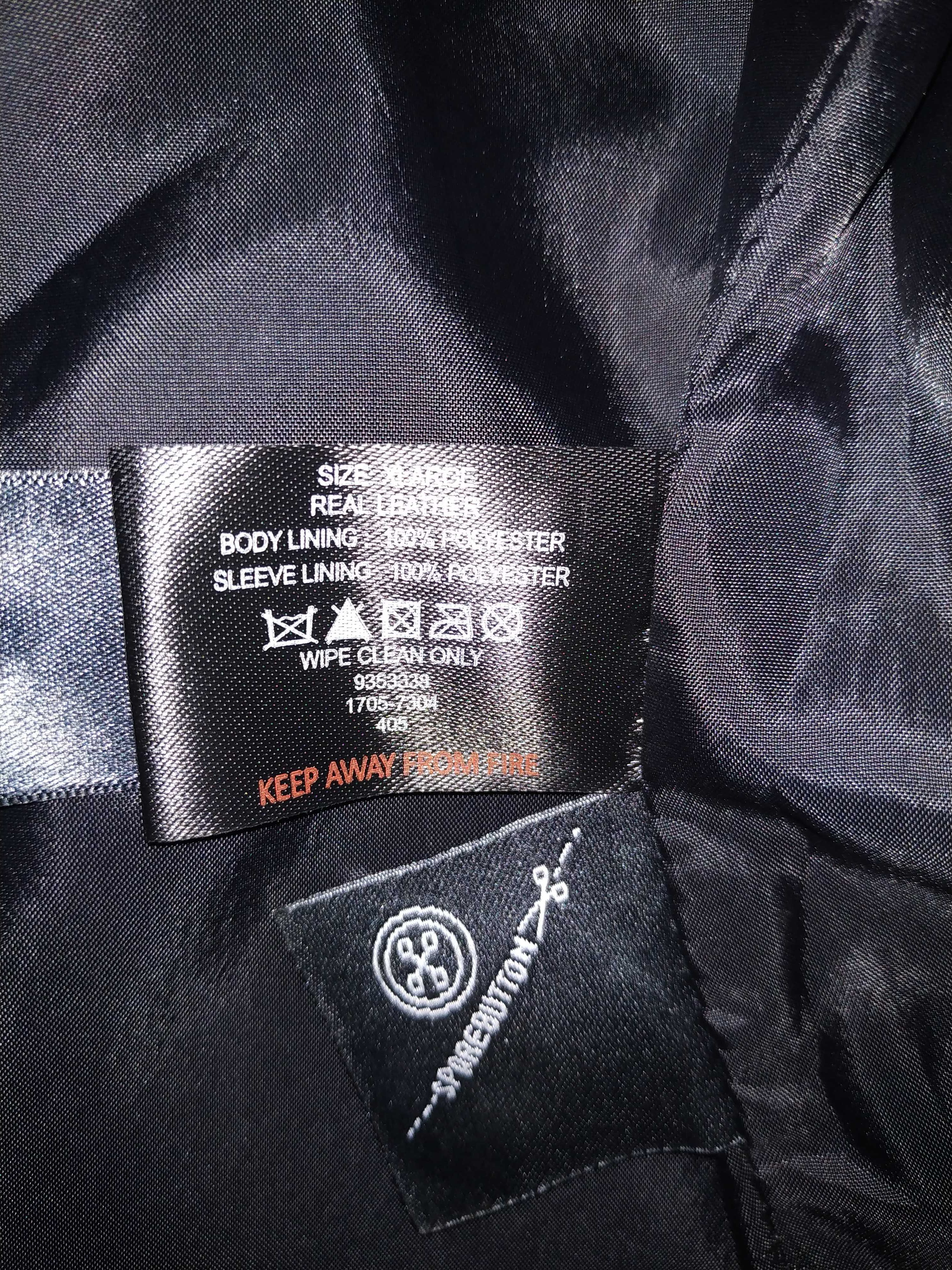 Кожаная брендовая байкерская куртка BARNEYS размер XXL