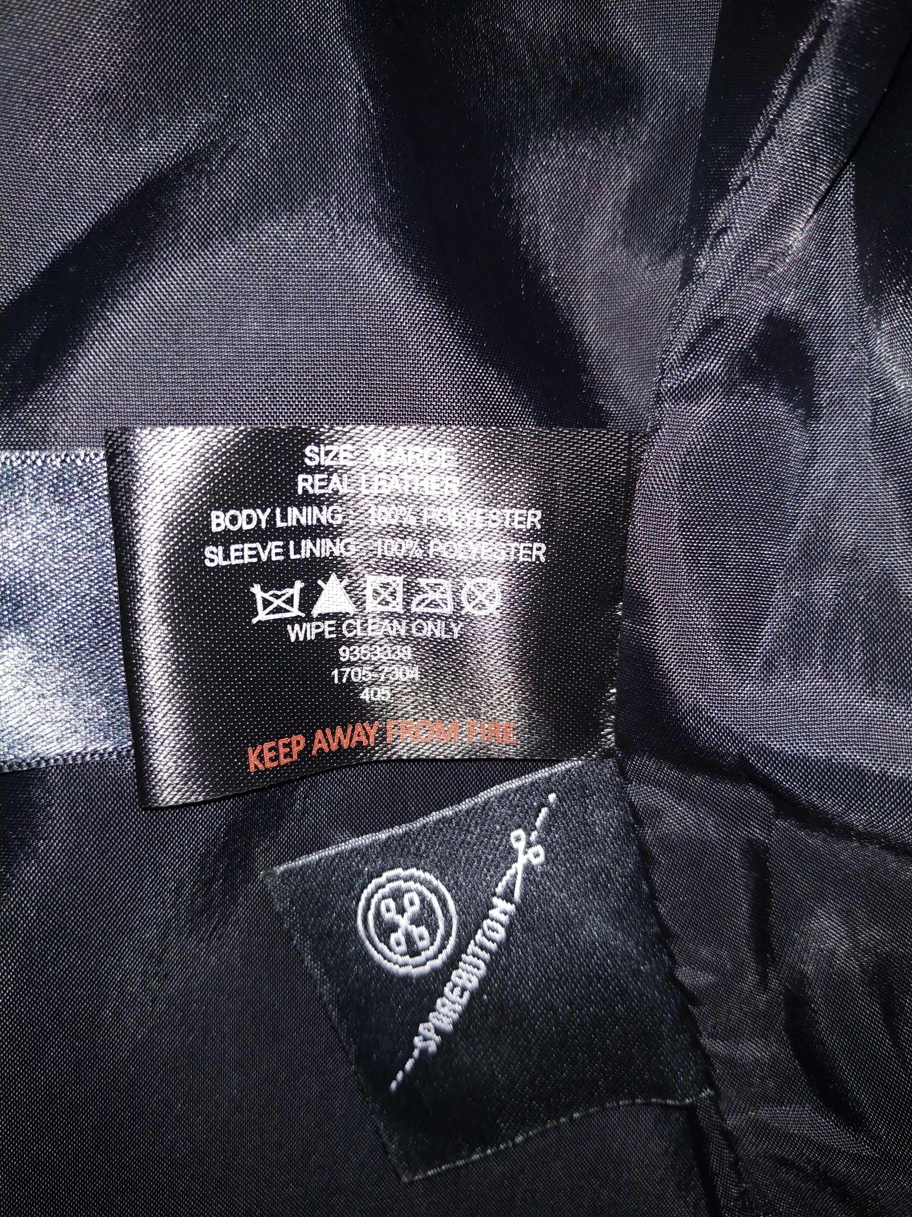 Кожаная брендовая байкерская куртка BARNEYS размер XXL