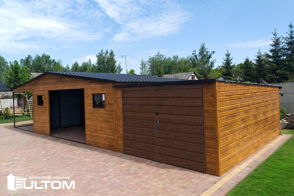 Garaż blaszany,blaszak drewnopodobny 7x5,7x6,7x7 premium profil