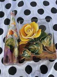 Szklany zestaw wazonów rękodzieło