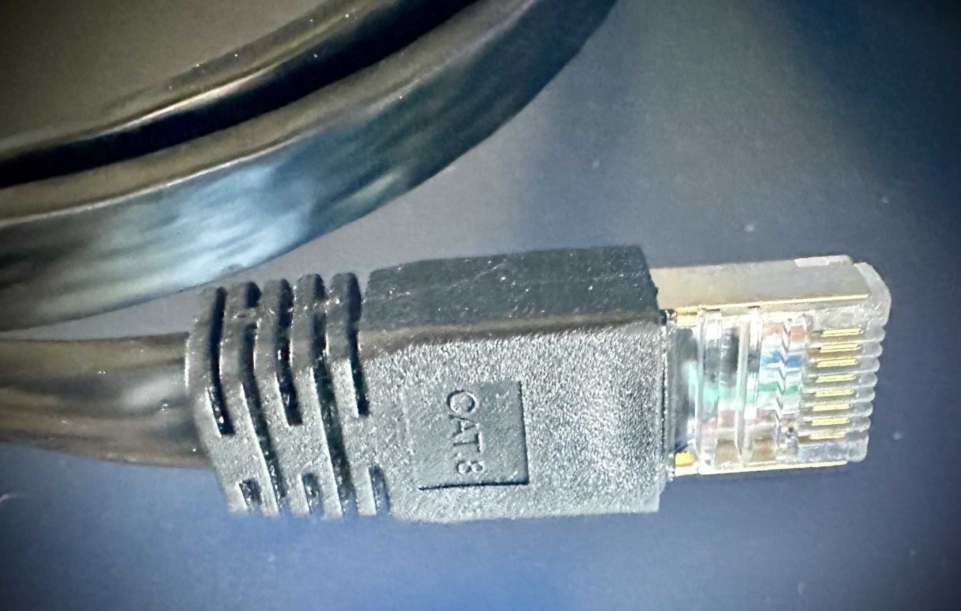 Kabel Sieciowy RJ45 Ethernet Cat.8  1m 3 sztuki 2 okrągłe 1 plaski