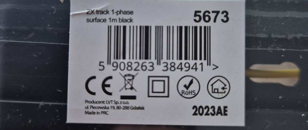 Szynoprzewód ZX szyna 1-faza natynkowa 1m czarna