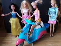 Zestaw lalek Barbie, Simba, i inne, ubranka, motor