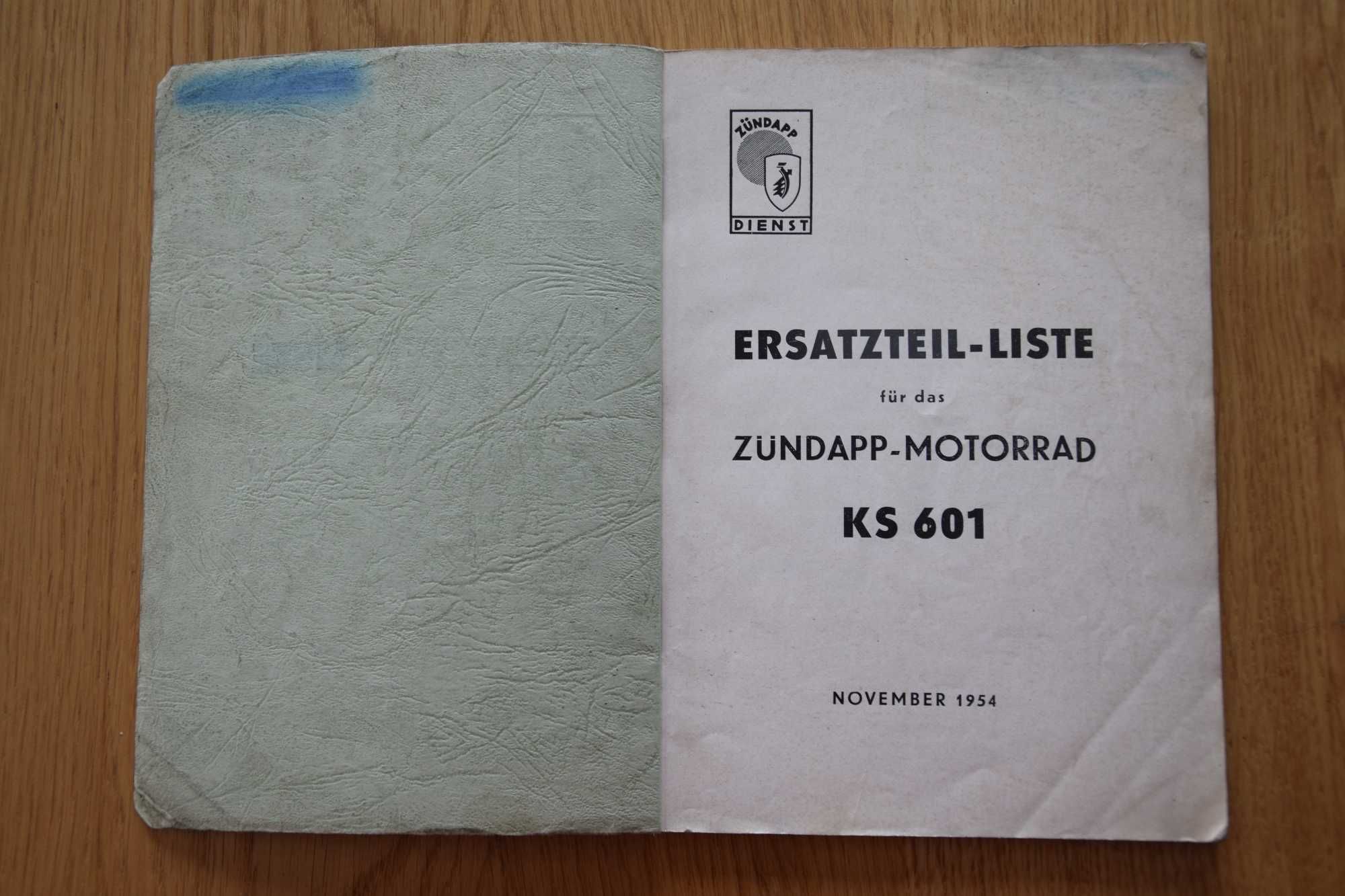 Instrukcja Katalog ZUNDAPP KS601 nsu dkw bmw wsk junak shl