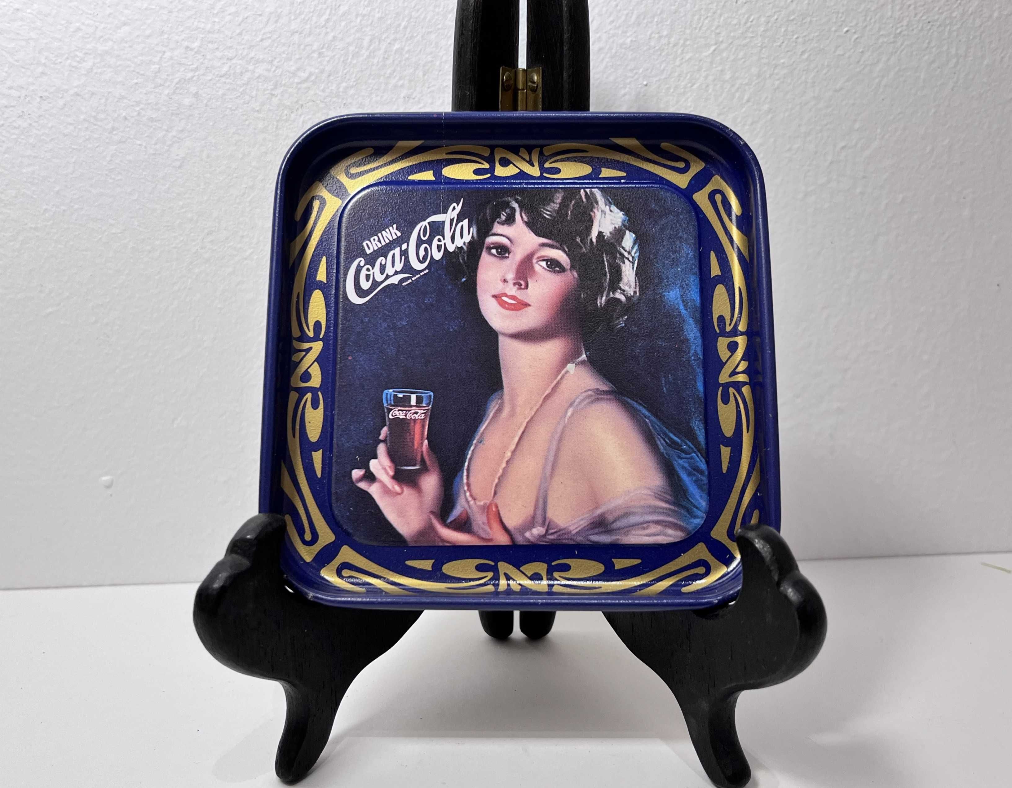 Vintage podstawki pod szklanki metal emalia COCA COLA Włochy- Lecco!