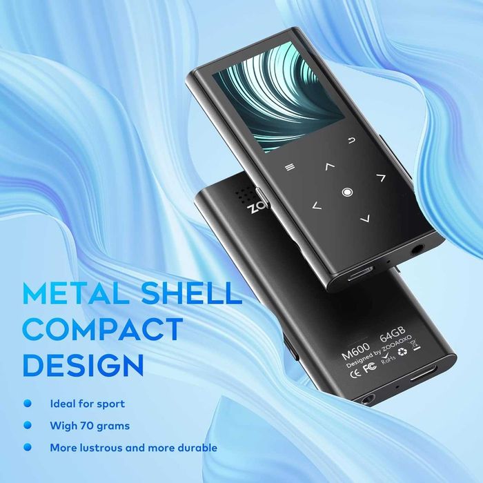 MP3-плеєр ZOOAOXO с Bluetooth 5.2, обьемом 64 Гб,Hifi звук