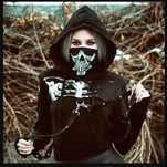 Кроп-топ з капюшоном і балаклавою в готичному стилі. Gothic Punk