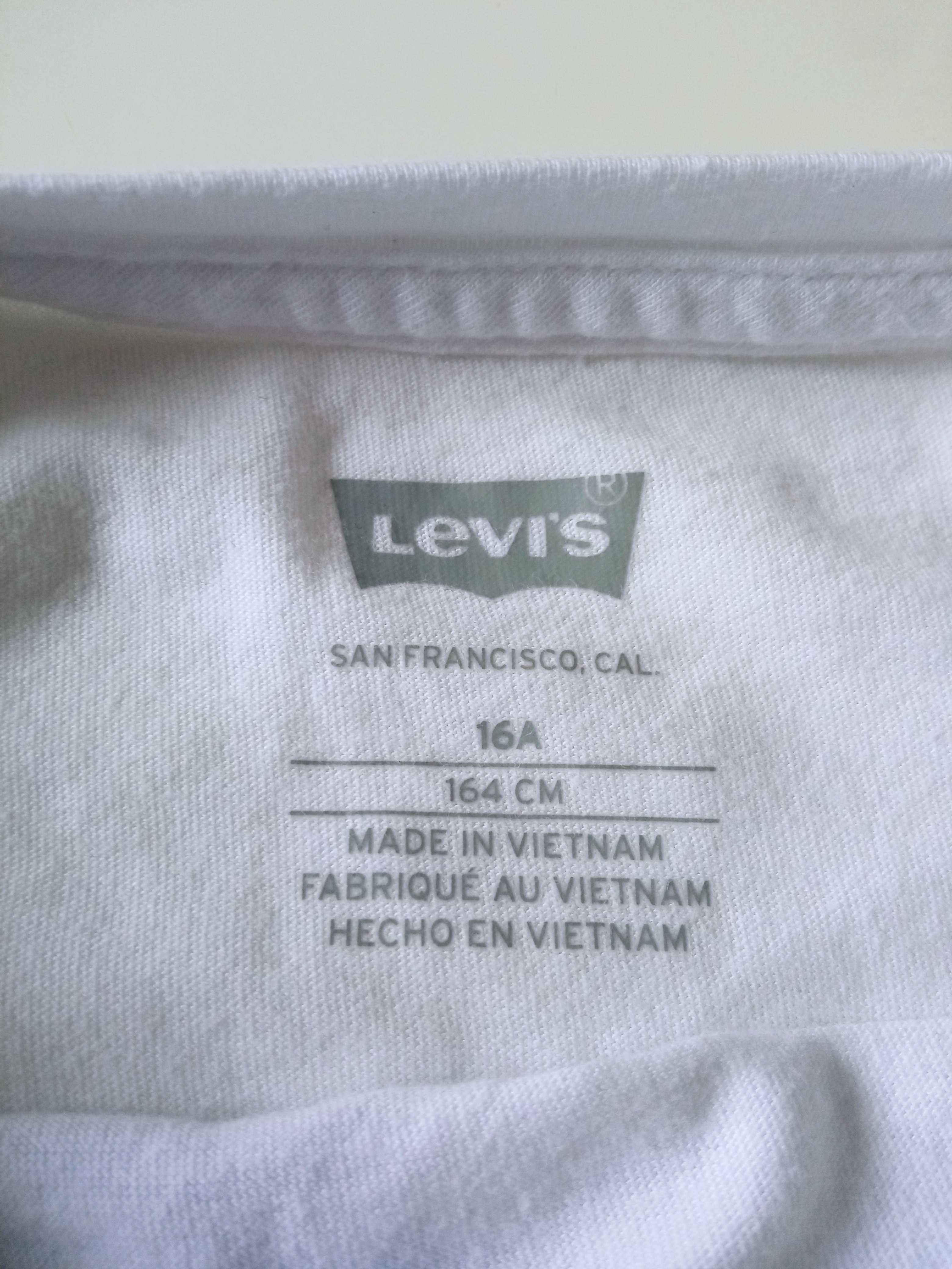 Levi's biała koszulka damski bawełniana r 164