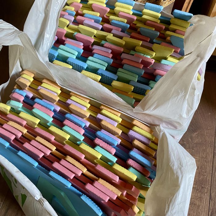 Puzzle piankowe duże literki i cyferki