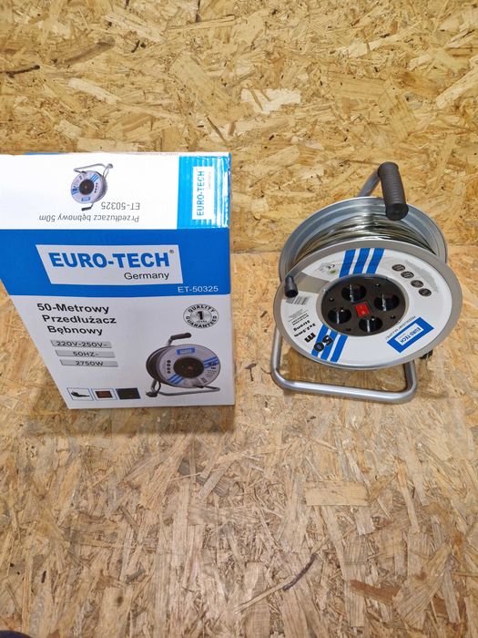 Przedłużacz bębnowy 50m 3x2,5 Euro TECH 2750 wat