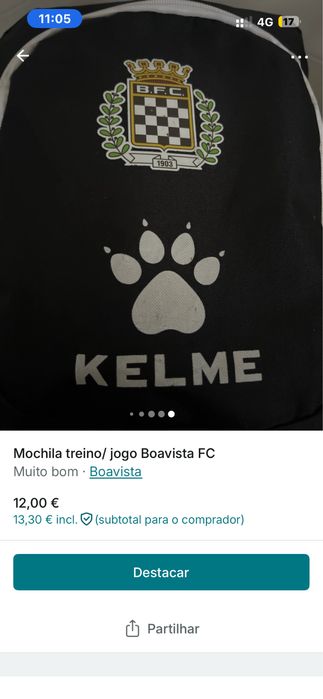 Mochila jogo Boavista FC