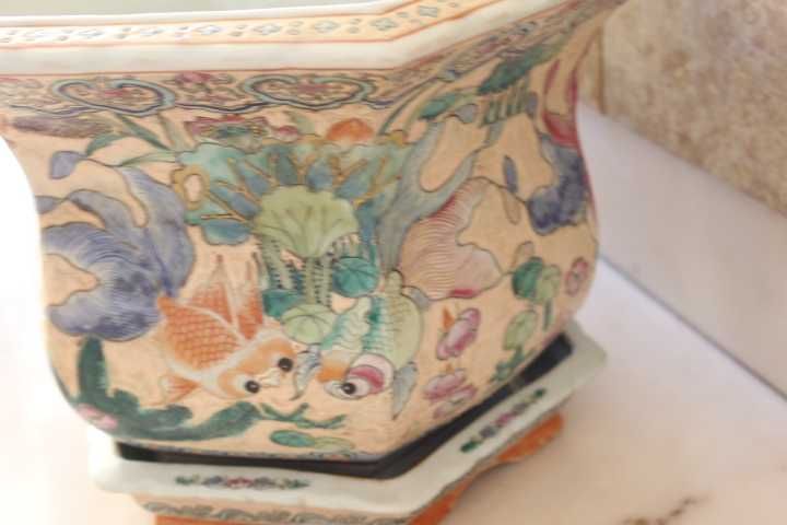 Par Cachepot Vasos em porcelana Chinesa Jiaqing XX 43 cm x 27 cm A