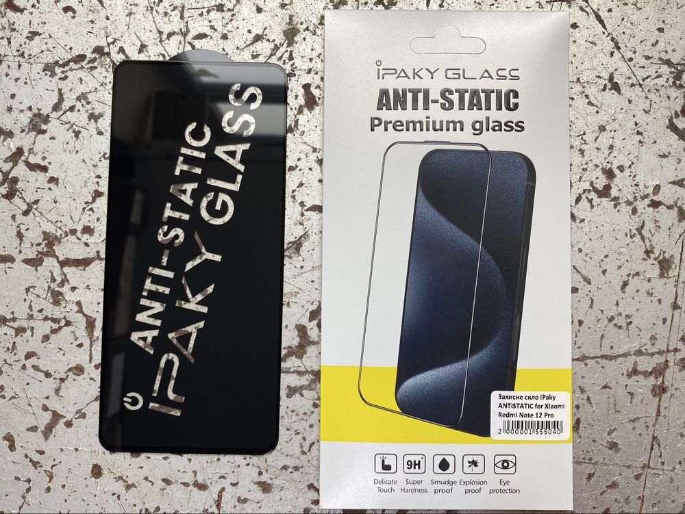Защитное стекло iPaky для Xiaomi Redmi Note 12| 12 Pro |12S ANTISTATIC