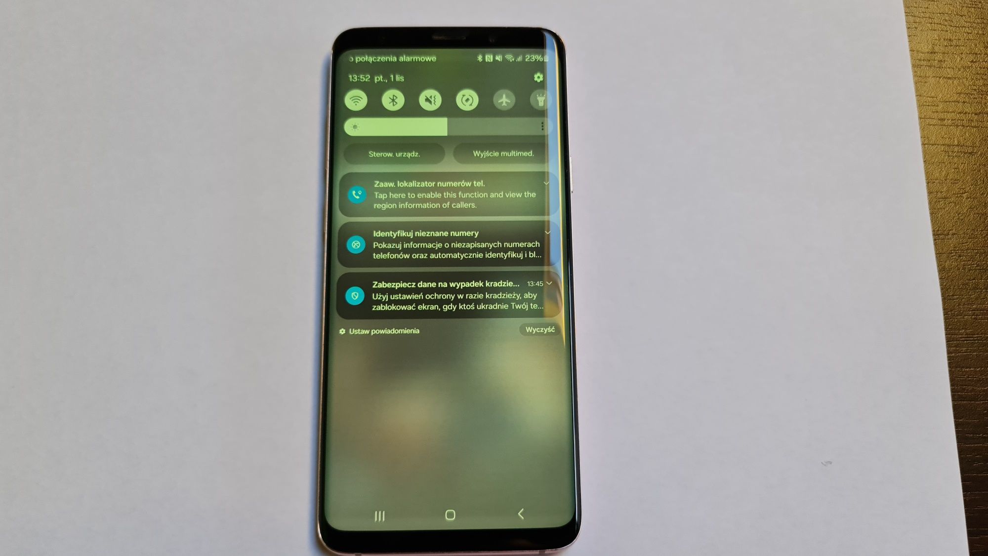 Wyświetlacz S9+ SM-G965F Działa, ale tylko na max jasności dotyk OK