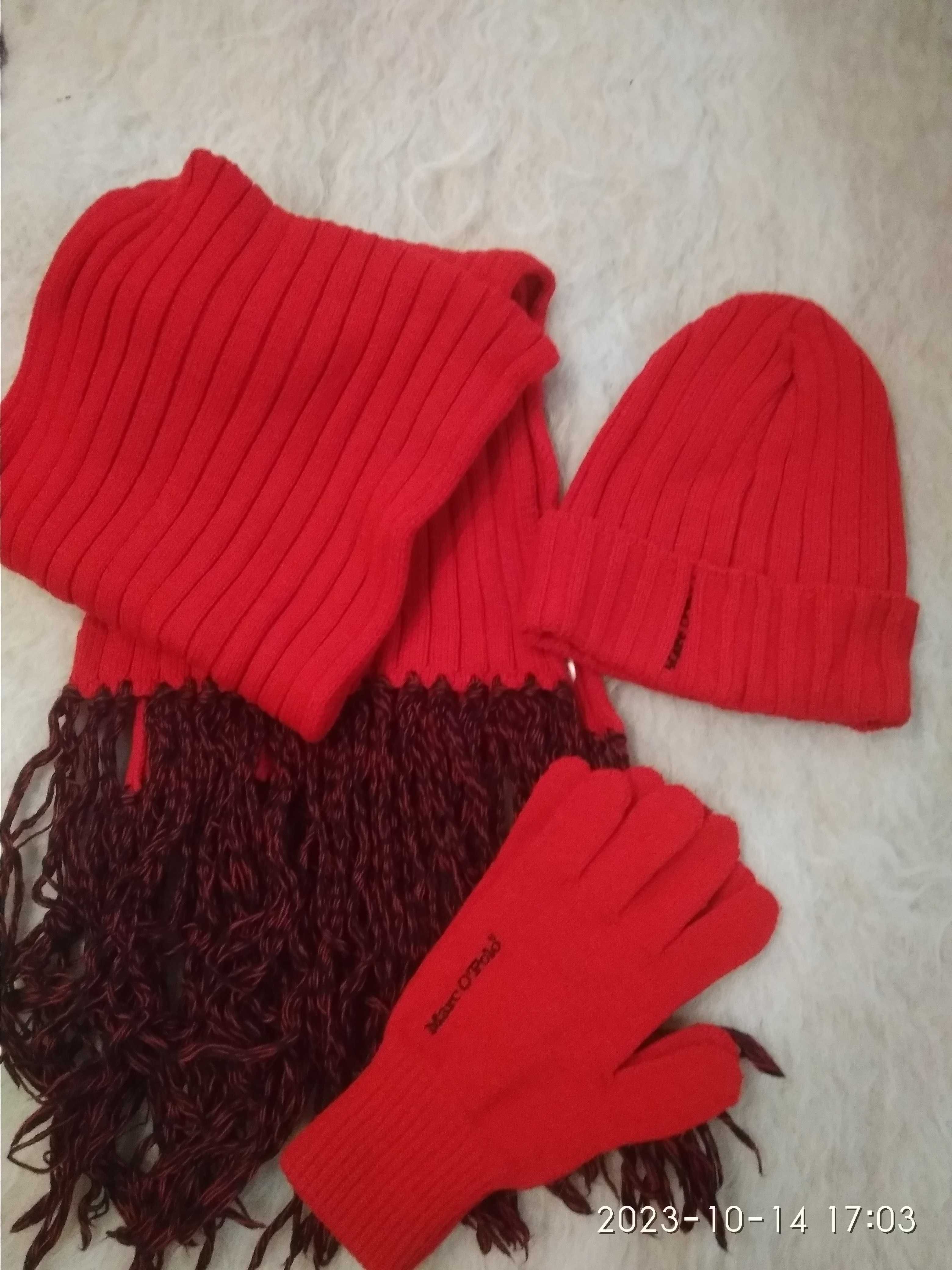Набор шапка шарф перчатки marc o polo полушерсть