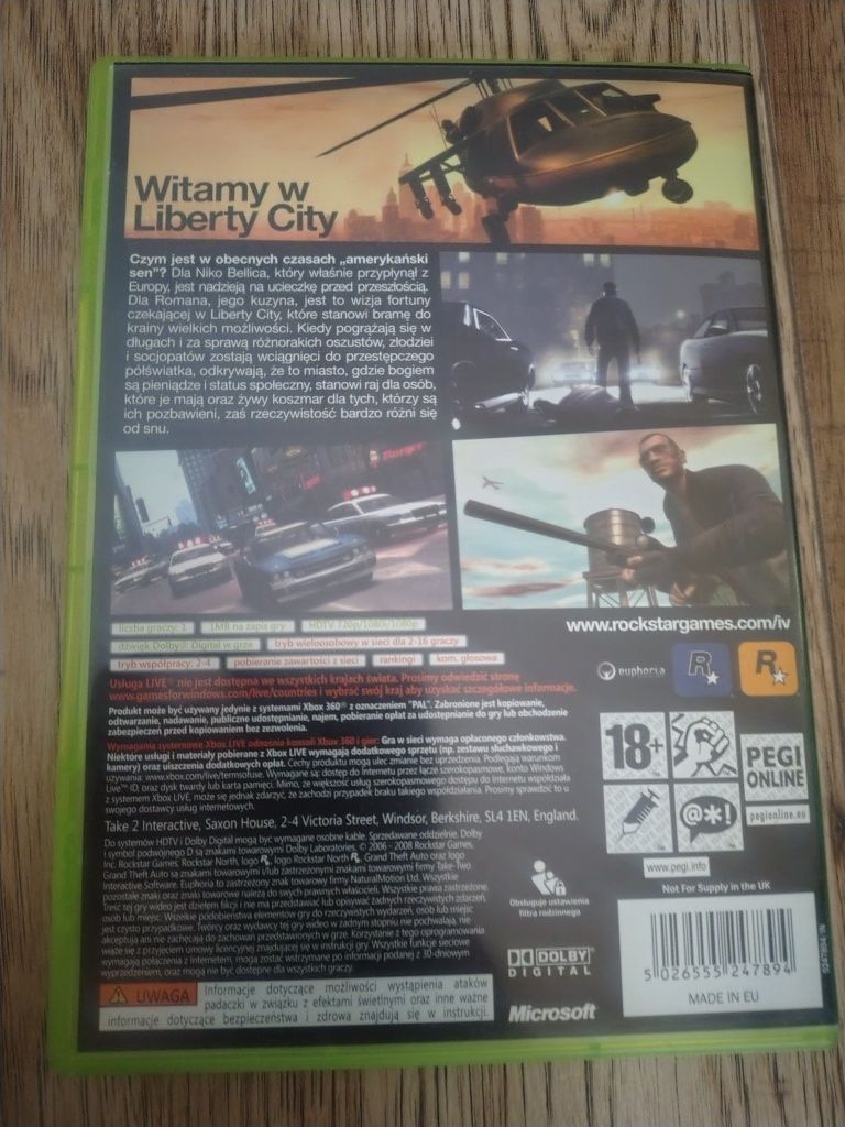 Gra Grand Theft Auto 4 GTA 4 (IV) na Xbox 360 / Xbox One / Series
