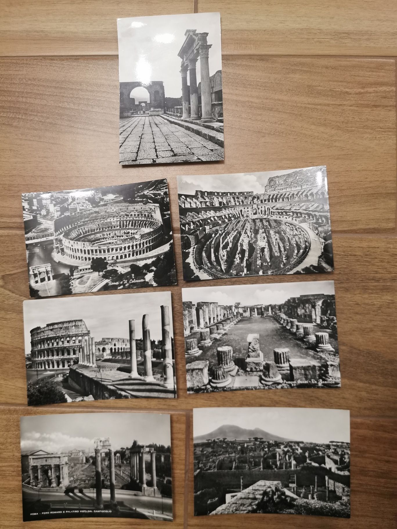 7 sztuk, Stare pocztówki Rzym, Pompeje, Koloseum