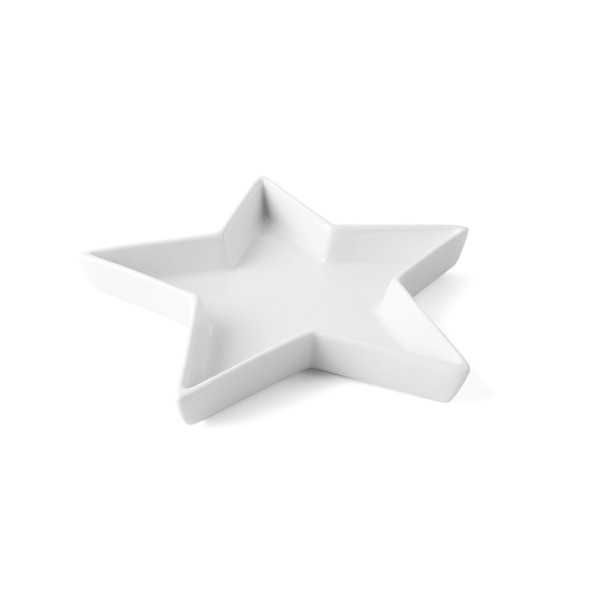 Zestaw dwóch talerzy gwiazda biała, półmisek, porcelana firmy HOLST