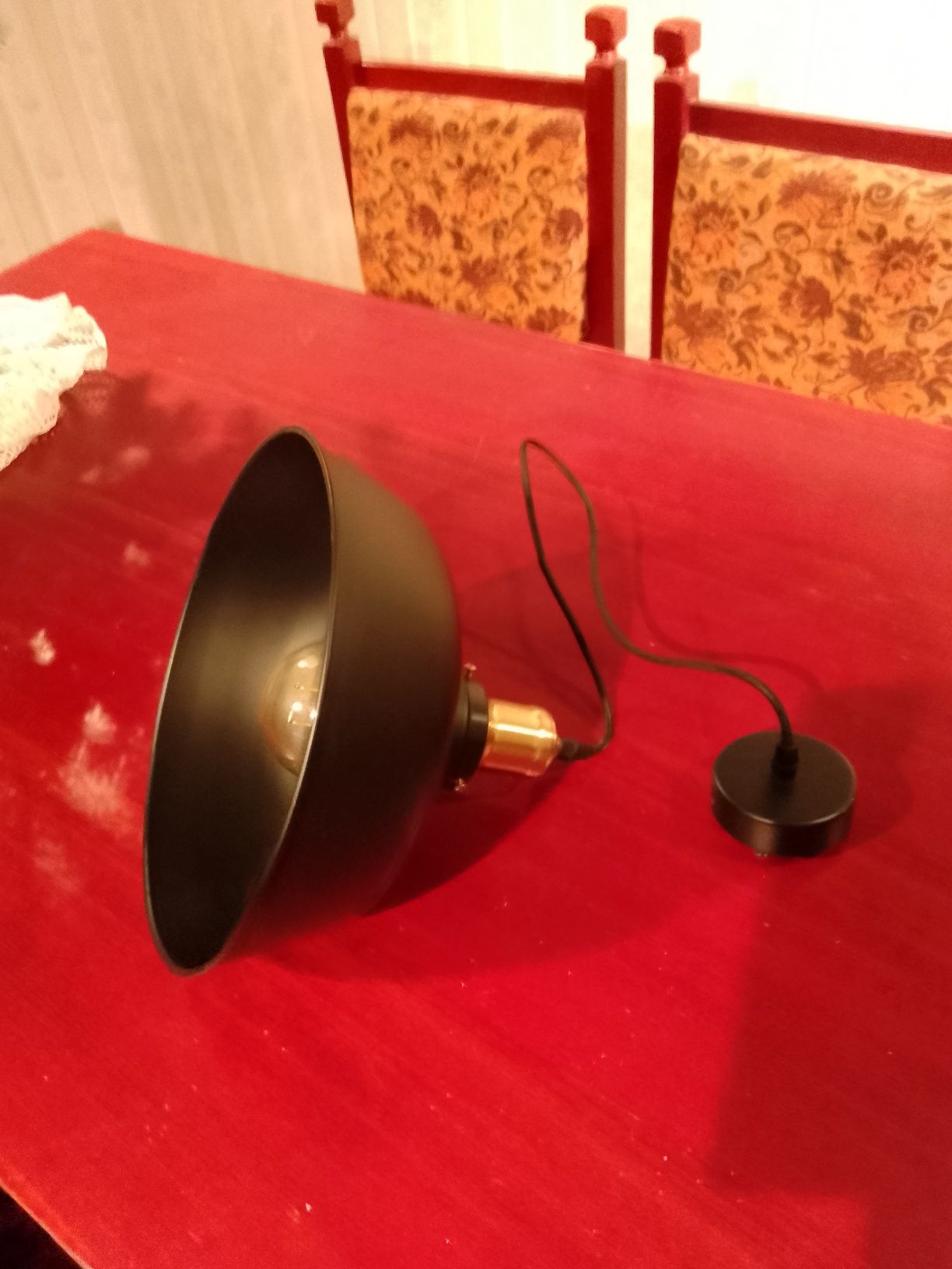 Czarn abażur żelazne lampy wiszące Mini oświetlenie w stylu vintage