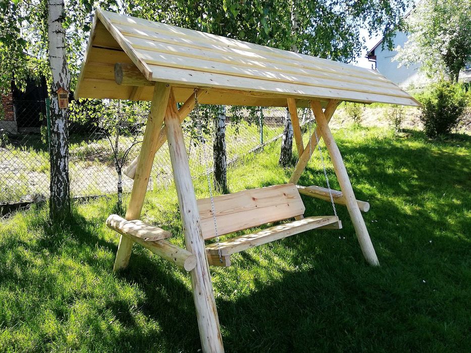 WYPRZEDAŻ! Huśtawka ogrodowa z bali, plac zabaw dla dzieci/zjeżdżalnia