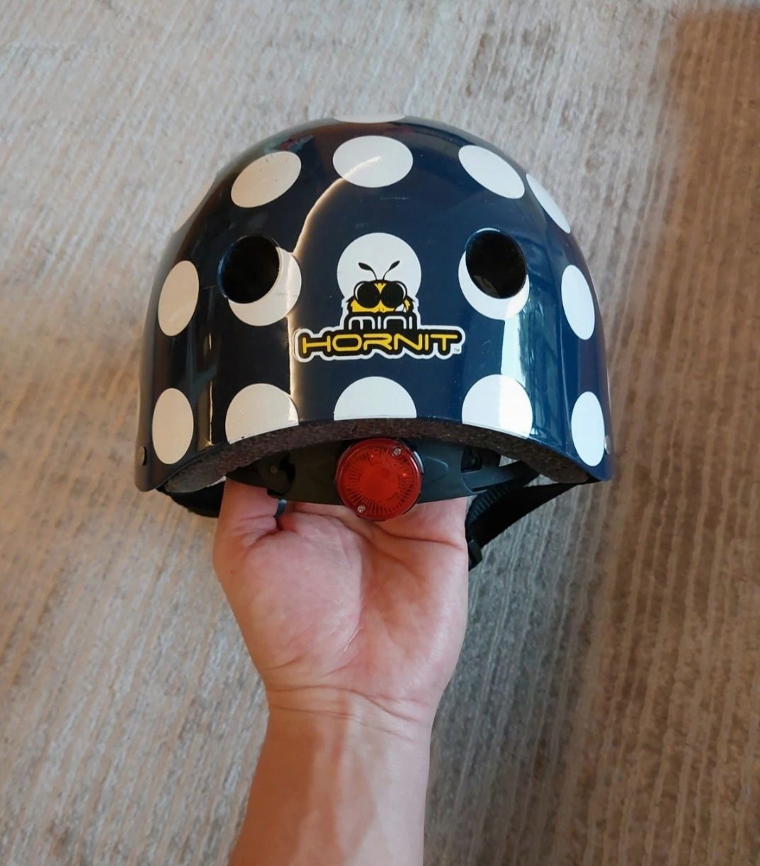 Mini HORNIT kask dziecięcy PolkaDot M 53-58cm dziewczęcy z kokardą