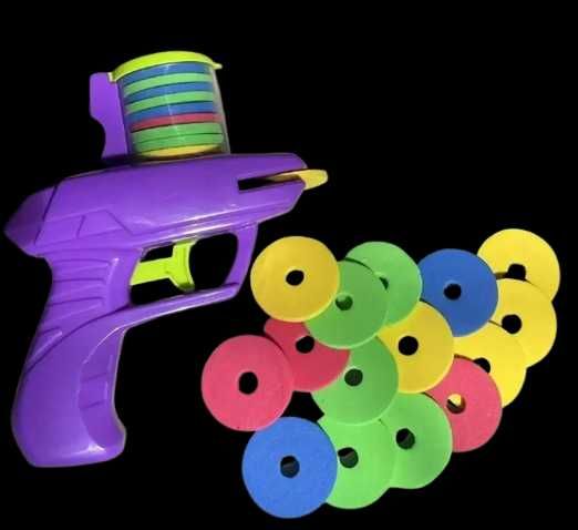 Zabawka INTERAKTYWNA dla Kota WYRZUTNIA DYSKÓW Krążków 15x Pistolet