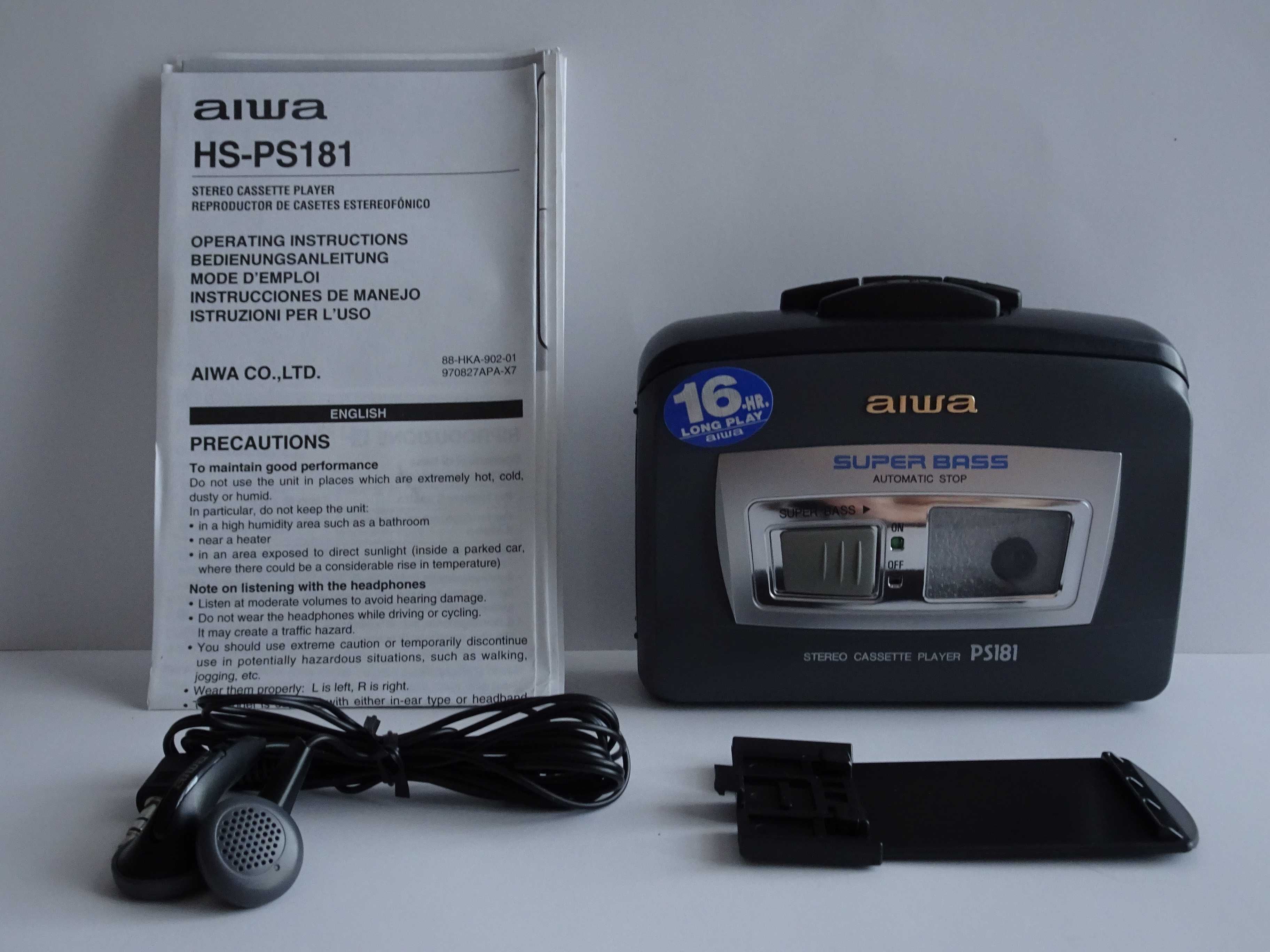 NOWY Walkman AIWA HS-PS181 (BK) Odtwarzacz Kasetowy - 1998r.- OKAZJA !