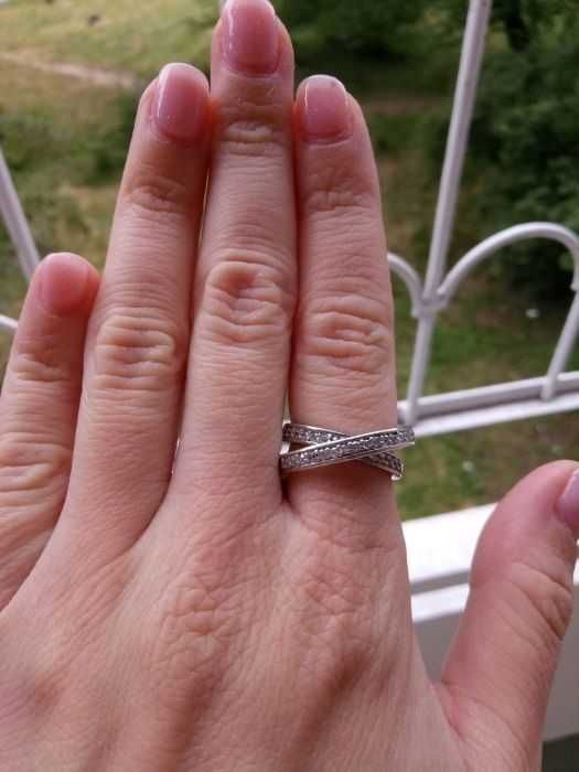Итальянское кольцо из серебра с цирконием