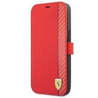 Etui Ferrari On Track Stripe do iPhone 13 Mini, Czerwone/Carbon Styl