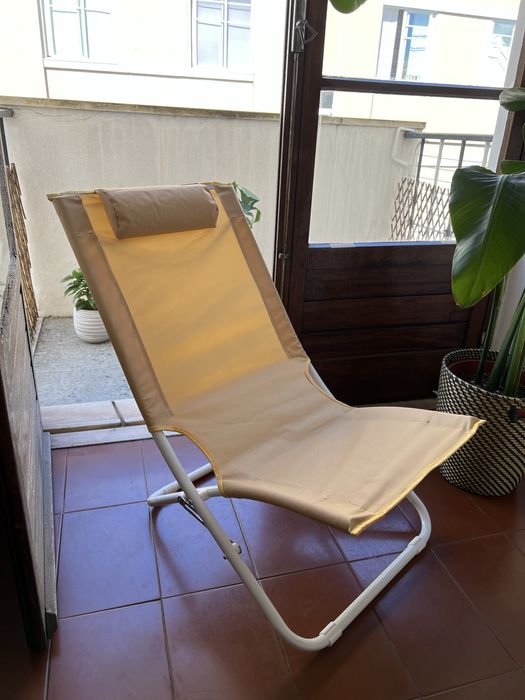 Cadeira Praia Dobravel Amarela Kasa Continente
