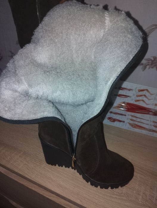 Сапоги жіночі натуральна замша зимові р38