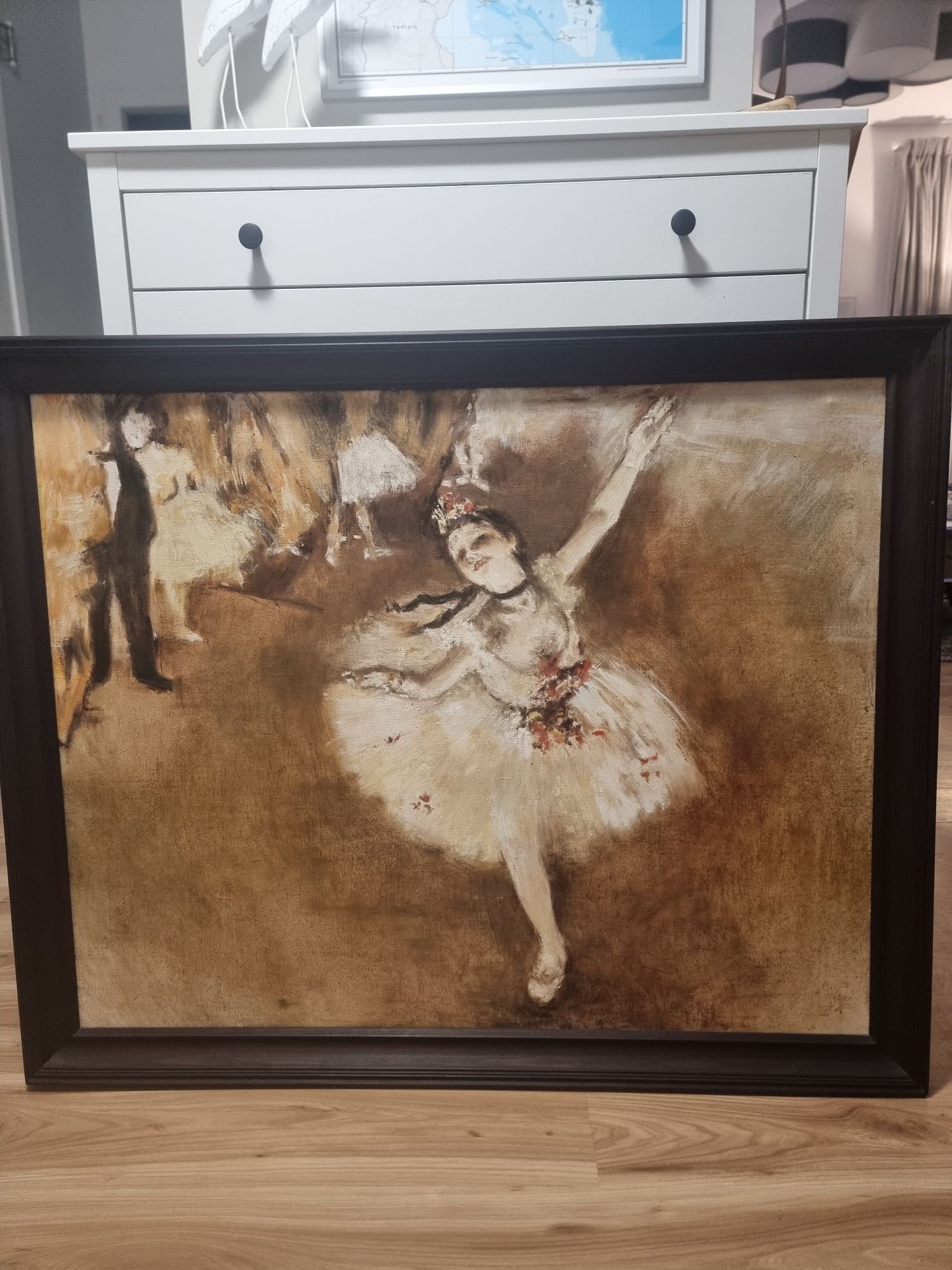 Duży obraz olejny baletnica tancerka Degas