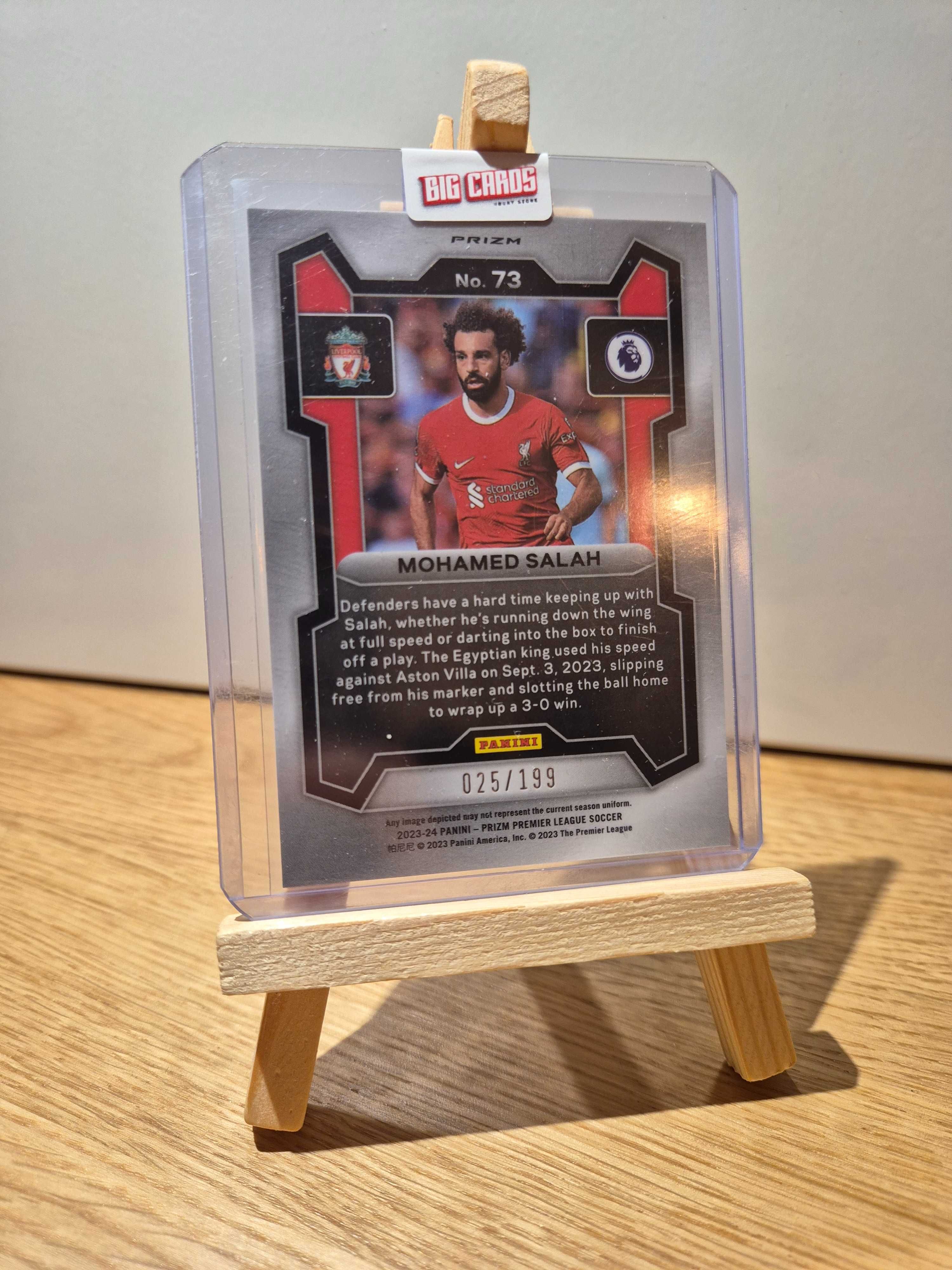 2023-24 Panini Prizm EPL Mohamed Salah Red /199 #73 Liverpool