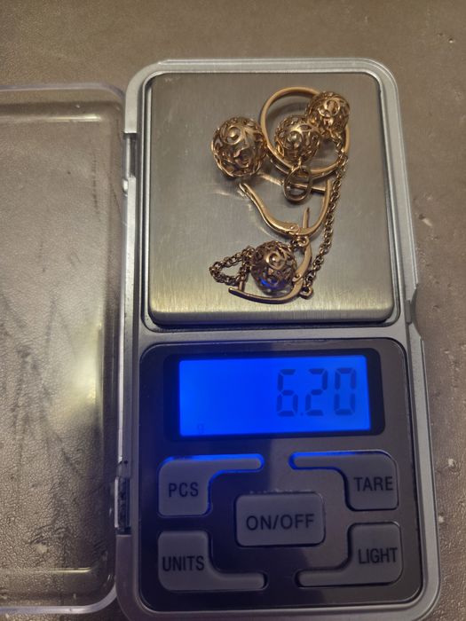 Золотий комплект сережки, кільце,підвіс