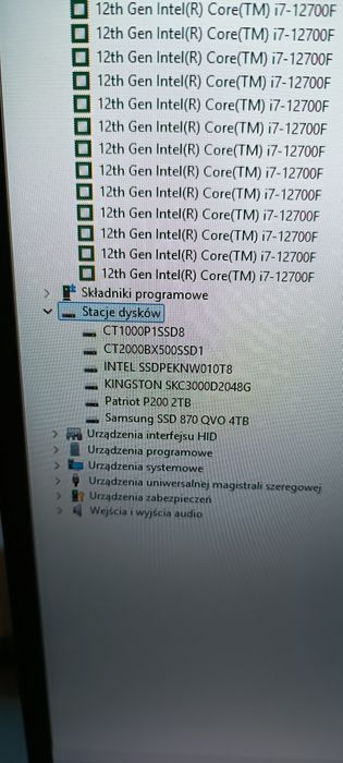 Komputer - Intel Core i7 12700F Geforce RTX 4070 64 GB ram