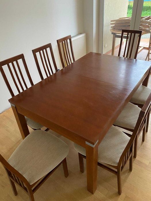 stół z krzesłami z litego drewna komplet jakość  ekskluzywny