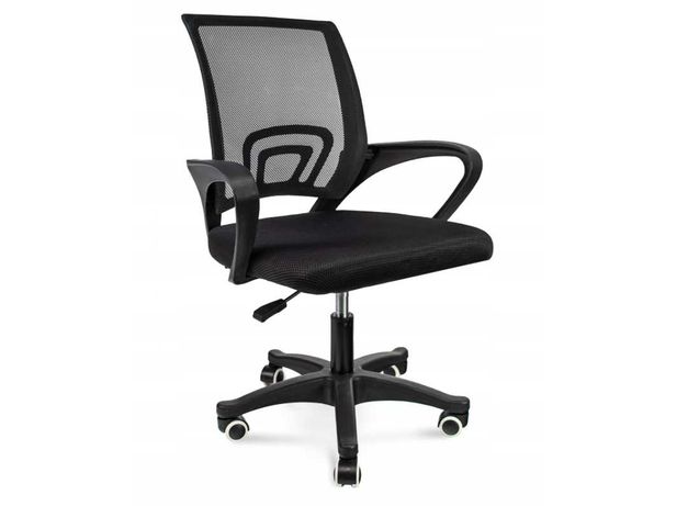 Krzesło na kółkach do biurka, biurowe, czarne, obrotowe
